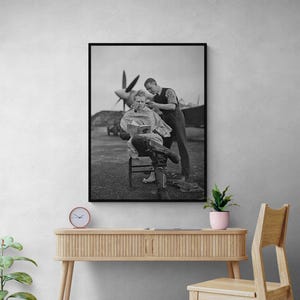 Pilot Haircut Canvas Painting - Vintage Barber Wall Decor - Classic Barbershop Art Print - Modern Wall Art for Home - Canvas Wall Decor