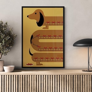 Funny Dog Printed Canvas Wall Art - Cute & Playful Dog Poster for Kids' Room and Living Room - Whimsical Pet Wall Decor - Artwork for Office
