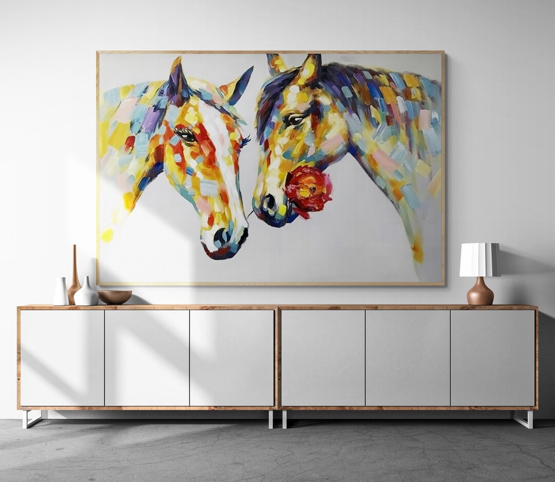 Abstract Horse Printed Canvas Painting - Animal Printed Canvas Wall Art ...