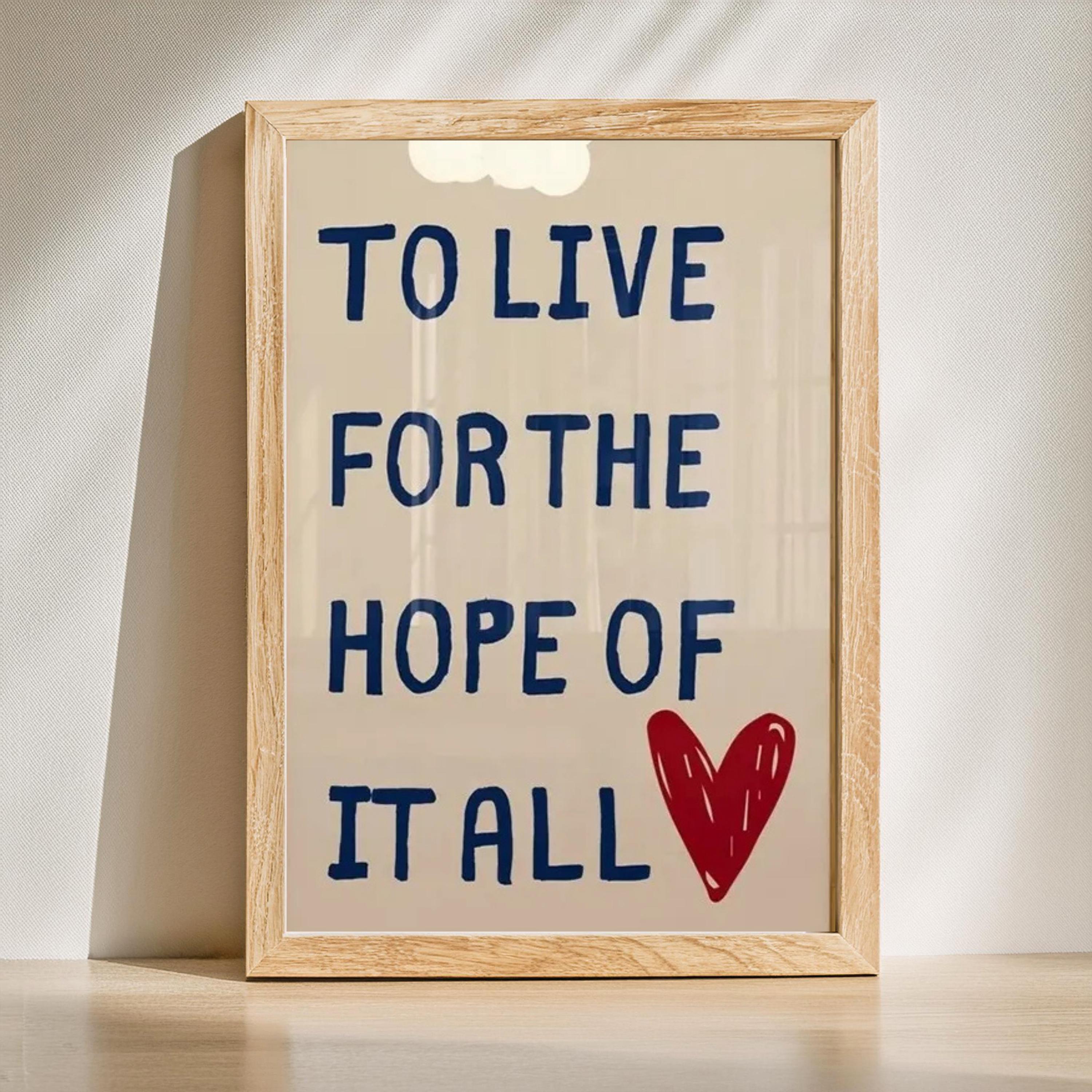 Inspirational Hope Quote Canvas Print: Modern Home Decor