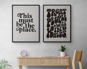 This Must Be The Place Quotes Canvas Painting, Inspirational Modern Wall Art, Motivational Quote Wall Decor for Living Room, Office & Home