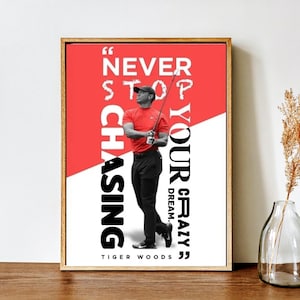 Golf Player Canvas Poster, Inspirational Sports Quote Wall Art, Modern Golf Theme Canvas Painting for Home, Office & Man Cave Decor