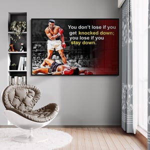 Muhammad Ali Boxen Leinwanddruck, Inspirierende Wandkunst, Champion Sport Gemälde, Motivierende Dekoration für Zuhause, Fitnessstudio & Büro