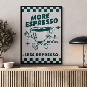 Arte de Pared con Citas Graciosas en Lienzo - Decoración Humorística para Cocina y Café - Arte para Amantes del Café- Decoración Moderna