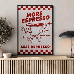 Arte de Pared con Citas Graciosas en Lienzo - Decoración Humorística para Cocina y Café - Arte para Amantes del Café - Decoración Moderna