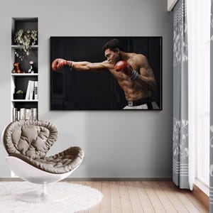 Muhammad Ali Boxen Leinwanddruck, Inspirierende Wandkunst, Champion Kämpfer Gemälde, Motivierende Dekoration für Wohnzimmer & Fitnessstudio