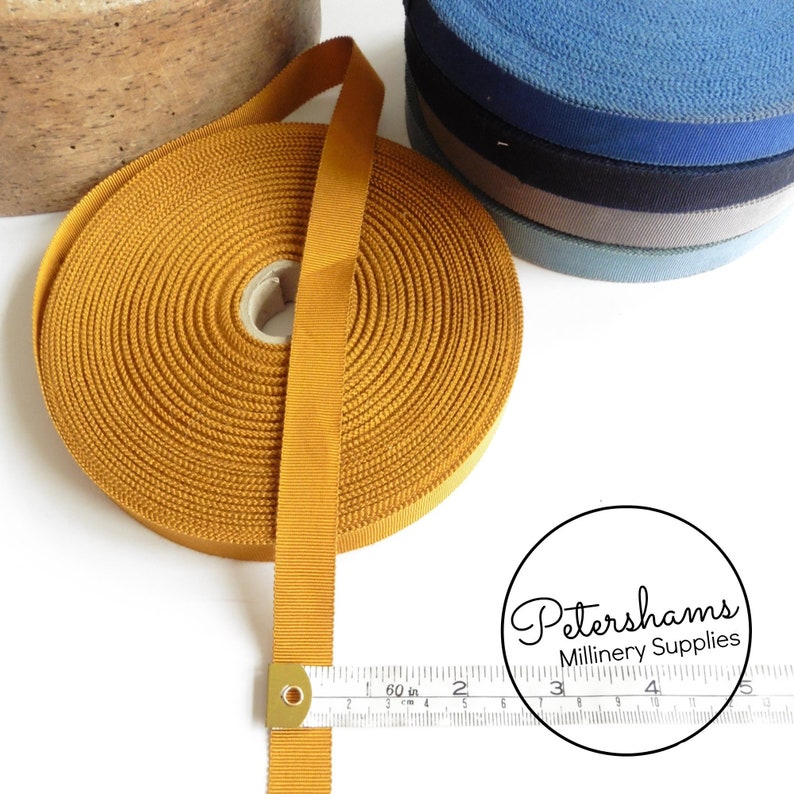 Navy Blue Vintage 15mm No.3 Cotton and Rayon S/&G Millinery Petersham Ribbon 45m Roll