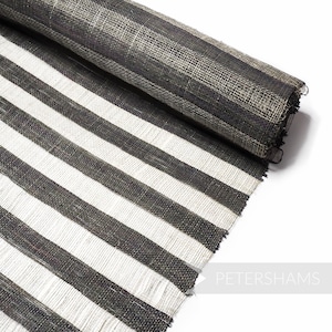 1/2m Raffia & Thread Striped Sinamay Fabric for Millinery and Hat Making - Gunmetal