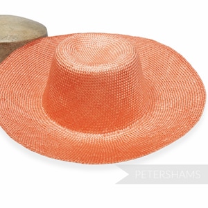 Ramie 1x1 Weave Straw 11" Capeline Hat Body for Millinery & Hat Making - Pumpkin