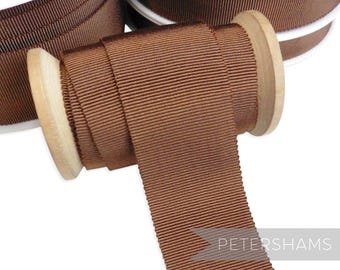 Mocha Brown French Millinery Petersham Ribbon 3 Sizes (15mm No.3, 25mm No.5, 40mm No.10)