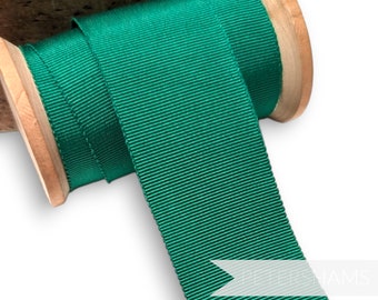 Vivid Green Millinery Petersham Hat Ribbon - 4 Sizes (15mm No.3, 25mm No.5, 38mm No.9, 50mm No.16)