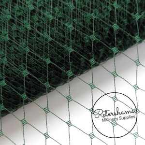 9 Inch (23cm) Veiling for Wedding Blusher Veils, Fascinators and Millinery - Dark Green