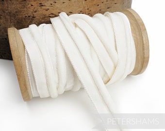 5mm Velvet Insertion Piping Cord for Millinery, Hat Making and Crafts - 1m - Ivory