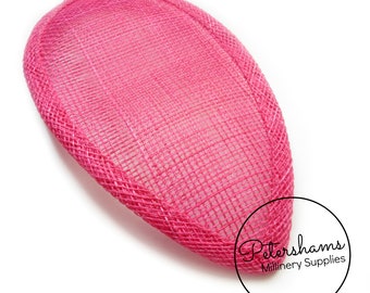 Teardrop Sinamay Fascinator Hat Base pour la fabrication de chapellerie et de chapeau - Fuchsia Pink