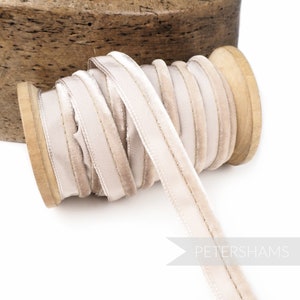 5mm Velvet Insertion Piping Cord for Millinery, Hat Making and Crafts - 1m - Warm Sand