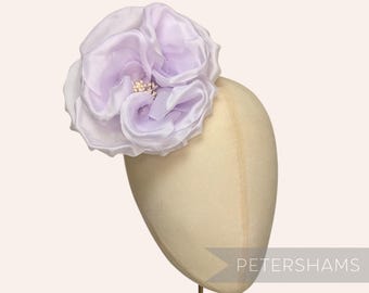 Lilac Silk 'Danielle' Large 15cm Rose Millinery Fascinator Flower Hat Mount