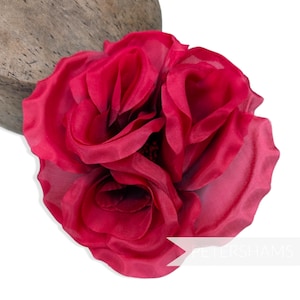 Silk &#39;Danielle&#39; Large 15cm Rose Millinery Fascinator Flower Hat Mount - Red Ombre