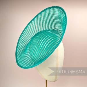 Lattice Weave &#39;Amanda&#39; Sinamay Fascinator Base for Millinery & Hat Making - Emerald