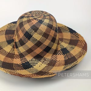 Double Swirl Vintage Ecuador Panama Straw Capeline Hat Body for Millinery and Hat Making - 12.5"