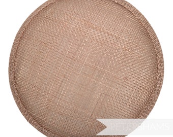 Base ronde de chapeau bibi Sinamay de 13,5 cm pour la chapellerie et la fabrication de chapeaux - Vison