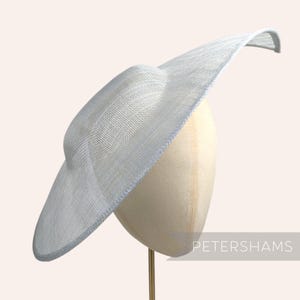 Extra Large Pointed Tip Sinamay Fascinator Hat Base for Millinery - Ice Grey