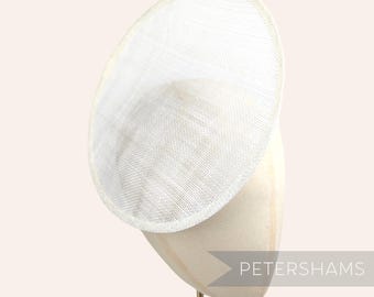 Ivory Rounded Scoop 21cm Sinamay Fascinator Hat Base for Millinery & Hat Making