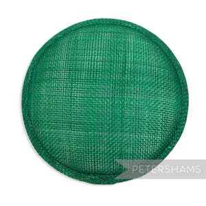 13.5cm Round Sinamay Fascinator Hat Base for Millinery & Hat Making -  Emerald Green
