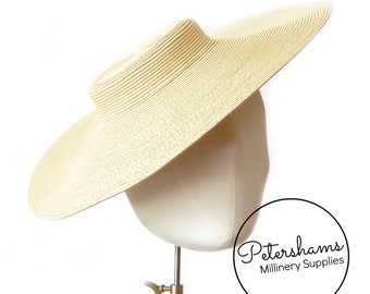 Cartwheel Polybraid Fascinator Hat Base for Millinery & Hat Making - Straw