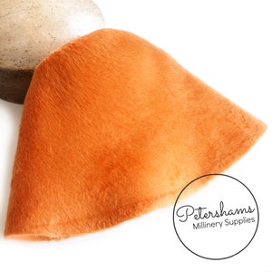 Melusine Vintage Fur Felt Cone Hood Hat Body for Millinery & Hat Making - Pumpkin