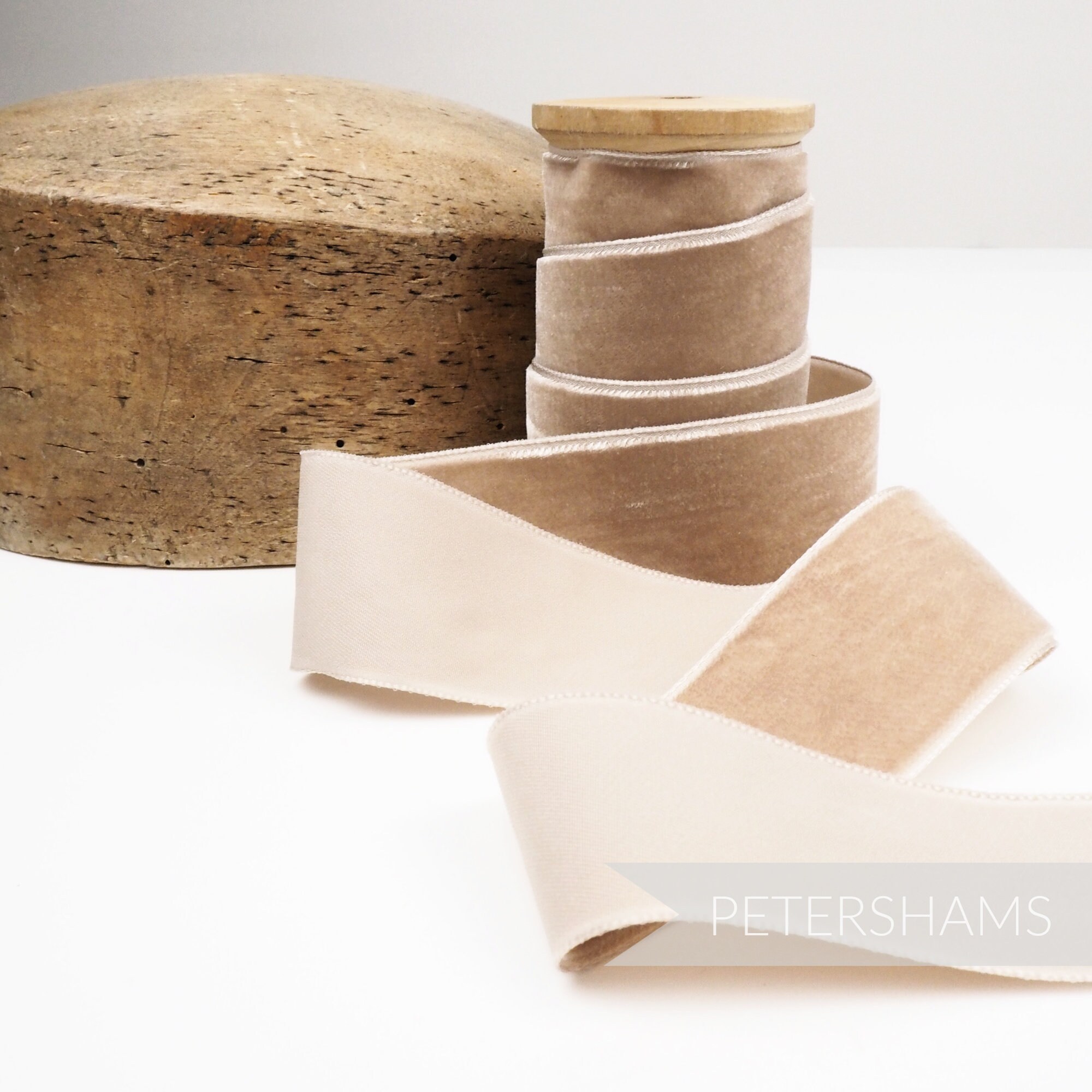 Warm Sand 36mm French Velvet Ribbon for Millinery, Hat Trimming ...