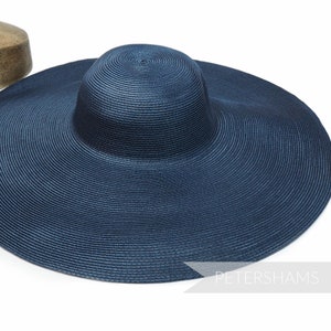 XL Polyflätad 13" Capeline Hattkropp för Hatttillverkning och Millinery - Marinblå