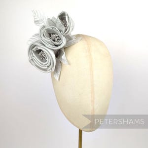 Silk 'Michelle' Ranunculus Style Millinery Fascinator Flower Hat Mount - Pale Grey