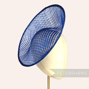 Gittergewebe &#39;Amanda&#39; Sinamay Fascinator Basis für Hutmacherei & Hutherstellung - Tiefes Königsblau