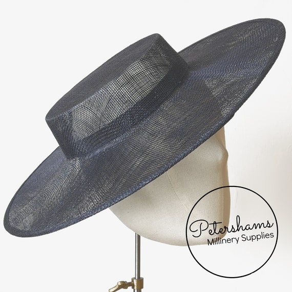 Large Brim Sinamay Boater Fascinator 