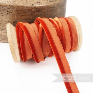 5mm Velvet Insertion Piping Cord for Millinery, Hat Making and Crafts - 1m - Auburn