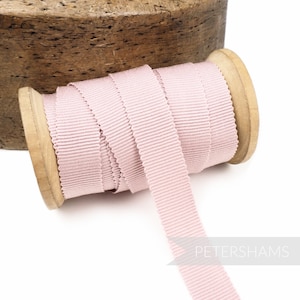 Rose Pink 100% Cotton Millinery Petersham Ribbon 3 Sizes (15mm No.3, 25mm No.5, 35mm No.9) - 1m