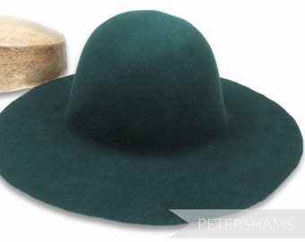 Corps de chapeau capeline 100 % feutre de laine pour chapellerie et fabrication de chapeaux – Vert bouteille