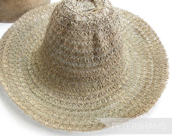 vintage 1960's Intricate Seagrass Straw Braid Millinery Capeline Hat Body for Hat Making - 11 »