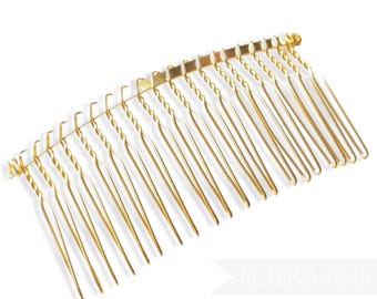 8.5cm (3.25&quot;) Gold Plated Metal Hair Comb for Fascinators & Millinery