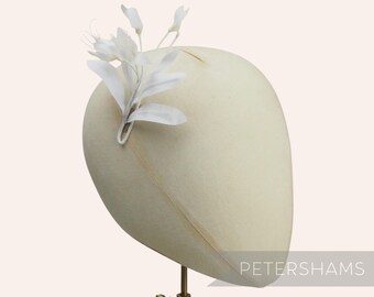 Small 'Sherry' Vintage Silk Tangerine Blossom Wired Millinery Mount for Hat Trimming - Ivory (Discounted)