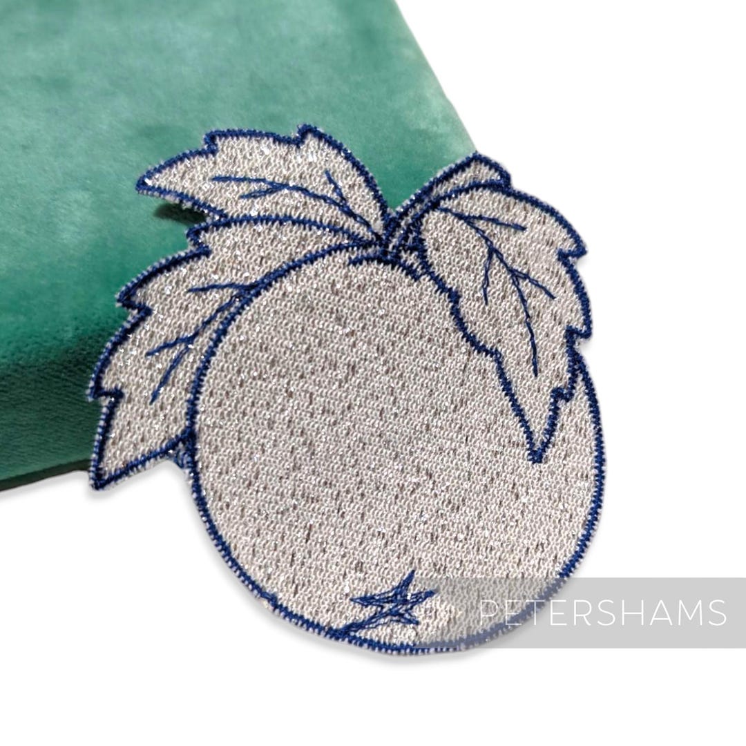 Vintage 1960s Metallic Orange Fruit Motif on Cotton Backing for