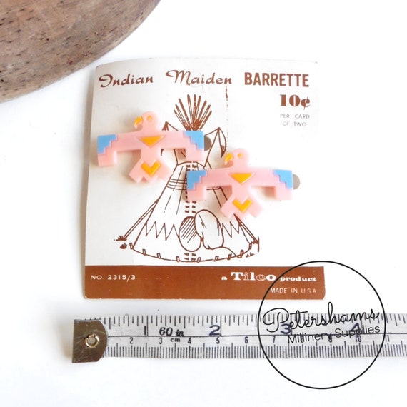Vintage 1950s/60s 'Indian Maiden' Hair Clip Barre… - image 3