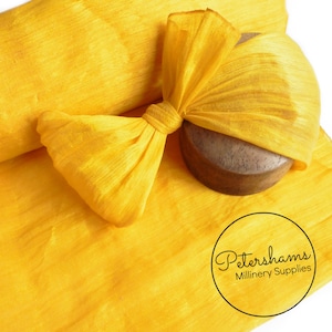 Polyester Abaca Fabric for Hat Making & Millinery - 1/2m - Golden Yellow