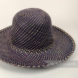 2-Tone Vintage Ecuador Panama Straw Capeline Hat Body for Millinery and Hat Making - 12" - Plum