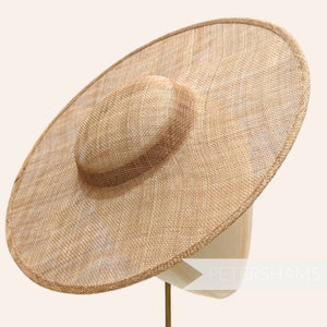 Cartwheel Sinamay Fascinator Millinery Hat Base for Hat Making - Toffee