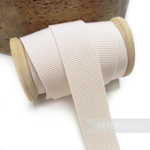 24mm Elastic Grosgrain Ribbon for Millinery, Hat Trimming & Crafts - 1m - Champagne