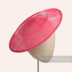 Extra Large 29cm Round Saucer / Plate Sinamay Fascinator Hat Base for Millinery - Fuchsia