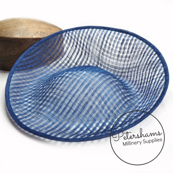 Lattice Weave ' Amanda' Sinamay Fascinator Base for Millinery & Hat Making - Deep Royal Blue