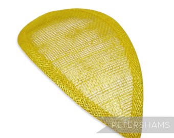 Yellow Teardrop Sinamay Fascinator Hat Base for Millinery & Hat Making