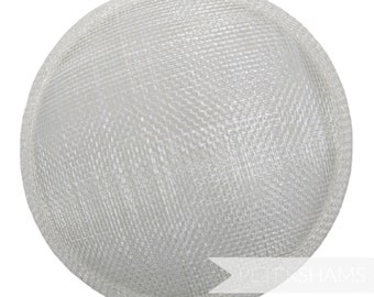 13.5cm Round Sinamay Fascinator Hat Base for Millinery & Hat Making - White